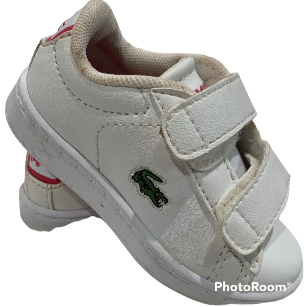 Lacoste girls white tennis size 3